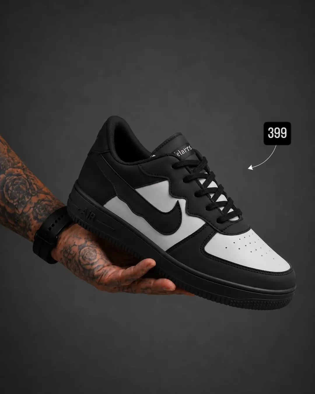 Men’s Black & White Streetwear Sneakers | Trendy Casual Sneakers for Everyday Style