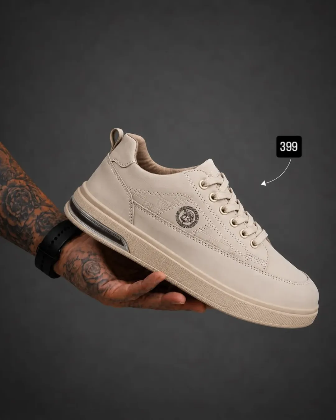 Men’s Premium Beige Casual Sneakers | Minimal Luxury Everyday Shoes for Men