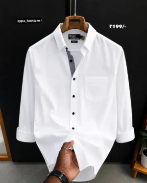 Men’s Premium Classic White Shirt for Casual & Formal Wear