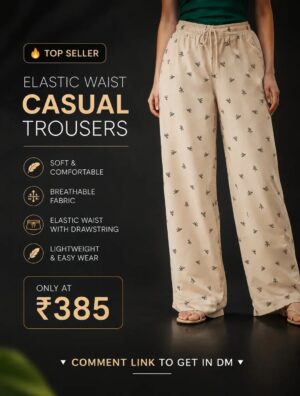 Elastic Waist Casual Trouser full Instagram image - ZYPA Fashions