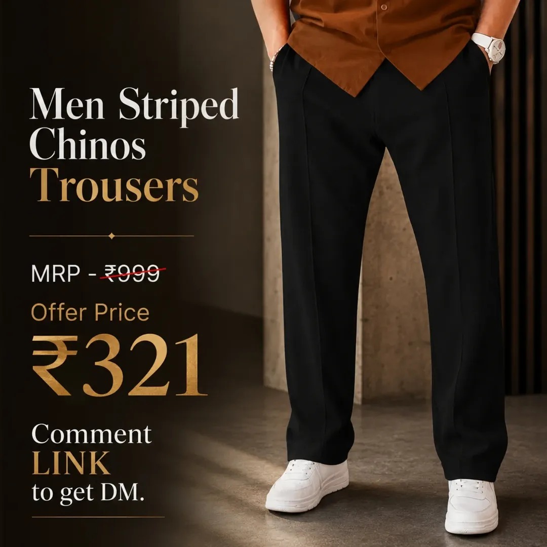 Men’s Black Striped Chinos Trousers - ZYPA Fashions